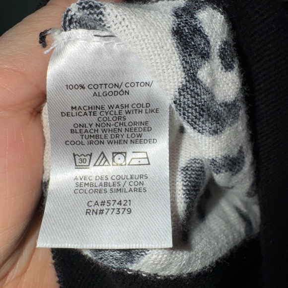 Ann Taylor Women’s Button Up Cardigan‎ Black/White Lightweight Size XL - Picture 6 of 8